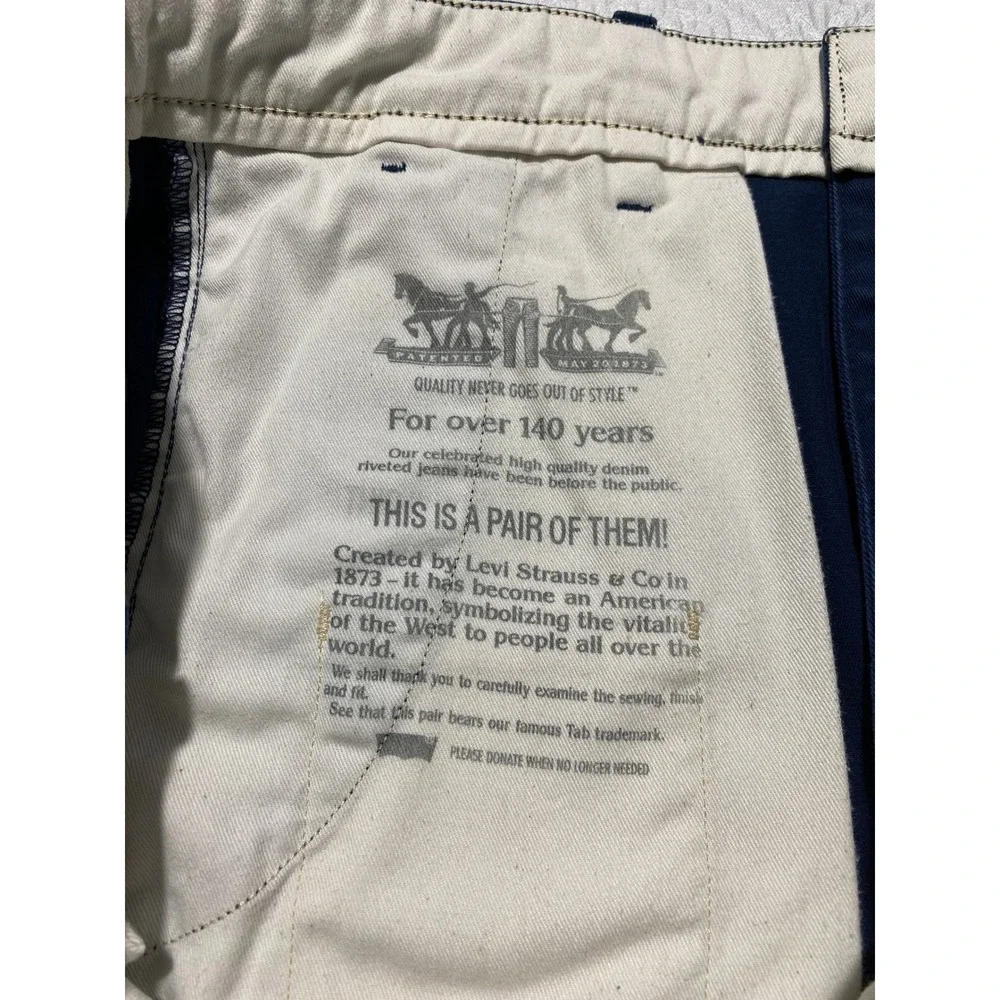 Levis Mens Navy Blue Cotton Stretch Chino Jogger Pants 36x27